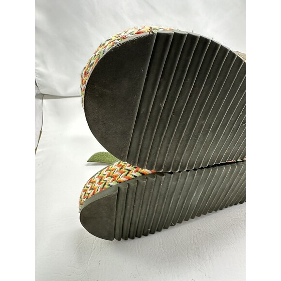 Farm Rio Sandals Women's Size 9 Green Toucans Flatform Raffia Green Multicolor - Picture 13 of 16